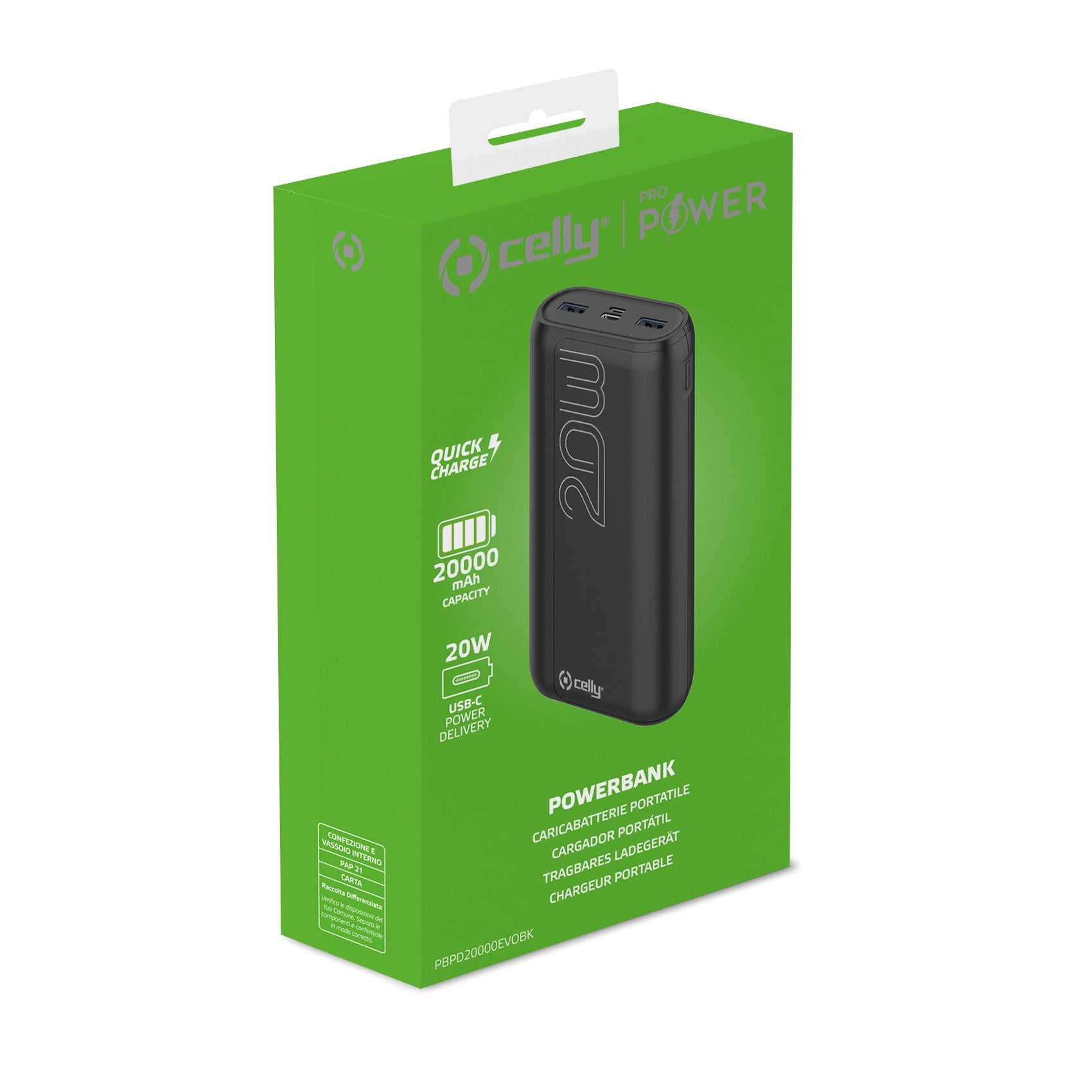 Celly POWER BANK PD20W 20000 EVO BLACK