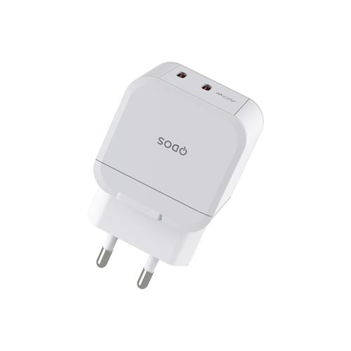 QDOS PowerCube Dubbele USB Type-C Charger 45W Wit