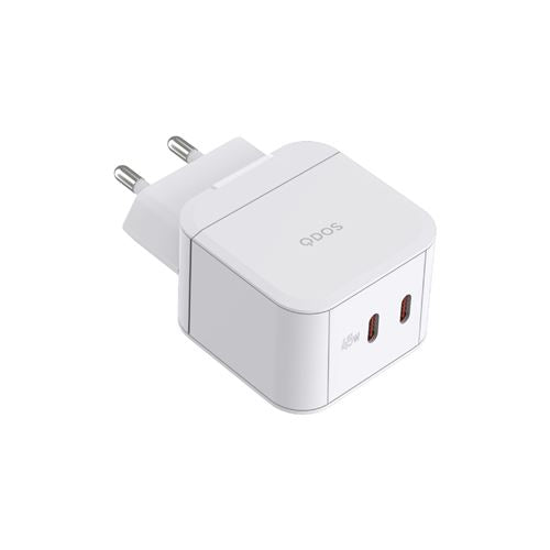 QDOS PowerCube Dubbele USB Type-C Charger 45W Wit