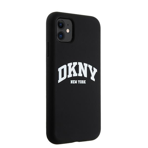 DKNY DKHMN61SNYACH iPhone 11 / Xr black hardcase Liquid Silicone White Printed Logo MagSafe