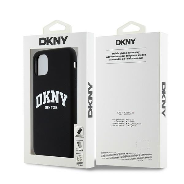 DKNY DKHMN61SNYACH iPhone 11 / Xr black hardcase Liquid Silicone White Printed Logo MagSafe