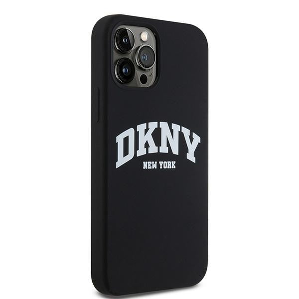 DKNY DKHMP12MSNYACH iPhone 12/12 Pro black hardcase Liquid Silicone White Printed Logo MagSafe