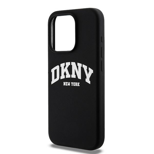 DKNY DKHMP13LSNYACH iPhone 13 Pro / 13 black hardcase Liquid Silicone White Printed Logo MagSafe