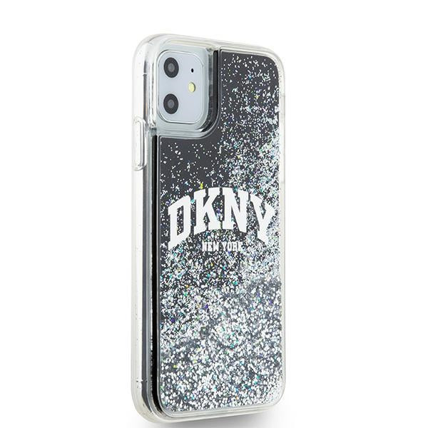 DKNY DKHCN61LBNAEK iPhone 11 / Xr Black hardcase Liquid Glitter Big Logo