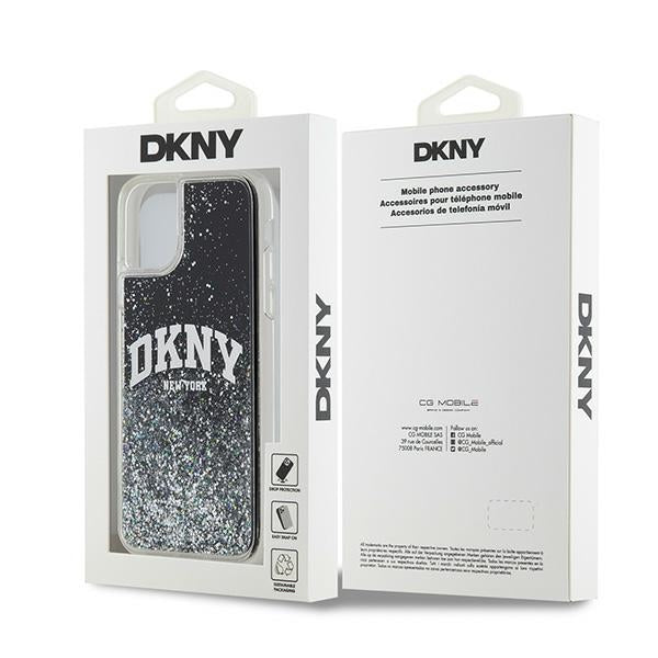 DKNY DKHCN61LBNAEK iPhone 11 / Xr Black hardcase Liquid Glitter Big Logo