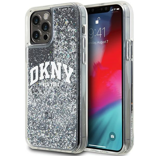 DKNY DKHCP12MLBNAEK iPhone 12/12 Pro black hardcase Liquid Glitter Big Logo