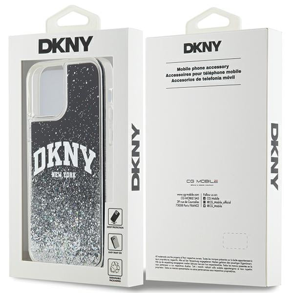 DKNY DKHCP12MLBNAEK iPhone 12/12 Pro black hardcase Liquid Glitter Big Logo