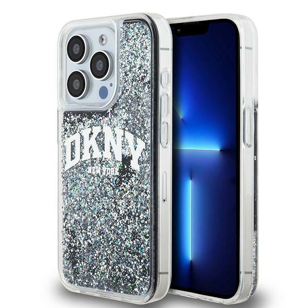 DKNY DKHCP13LLBNAEK iPhone 13 Pro black hardcase Liquid Glitter Big Logo
