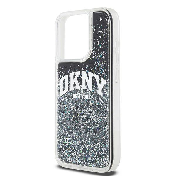 DKNY DKHCP13LLBNAEK iPhone 13 Pro black hardcase Liquid Glitter Big Logo