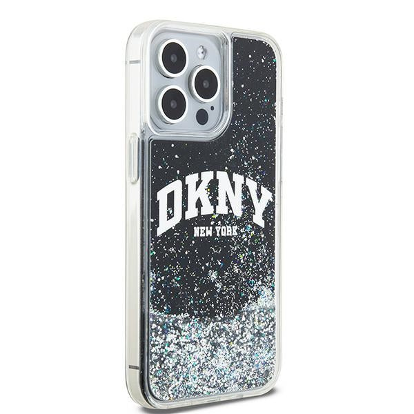 DKNY DKHCP13XLBNAEK iPhone 13 Pro Max black hardcase Liquid Glitter Big Logo