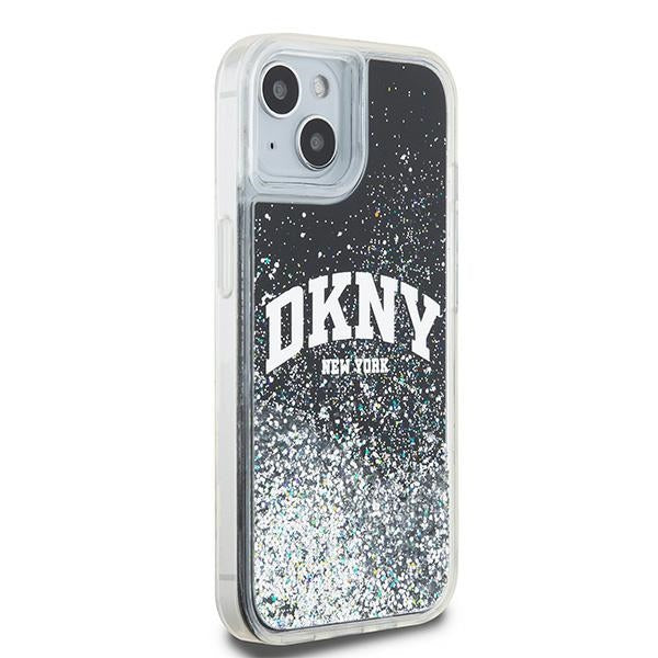 DKNY DKHCP14SLBNAEK iPhone 14 / 15 / 13 black hardcase Liquid Glitter Big Logo