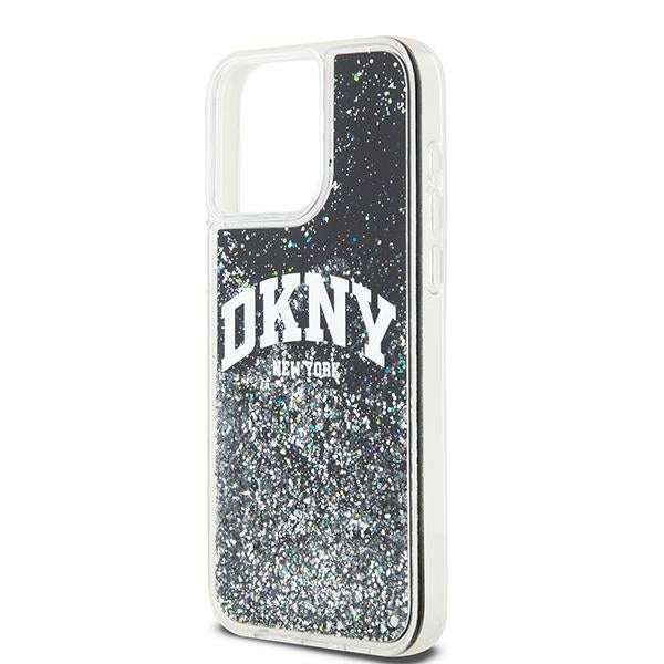 DKNY DKHCP14XLBNAEK iPhone 14 Pro Max black hardcase Liquid Glitter Big Logo