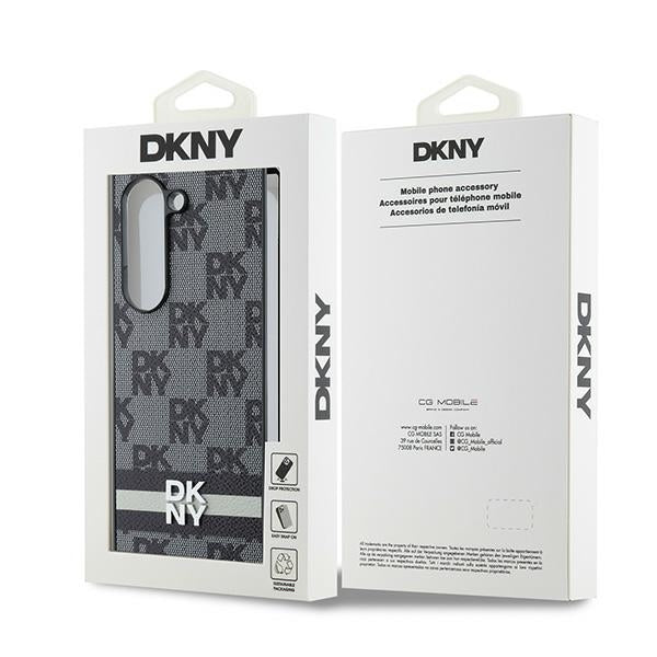 DKNY DKHCZFD6PCPTSSKZ Fold6 F956 black Chequered Pattern Printed Stripes