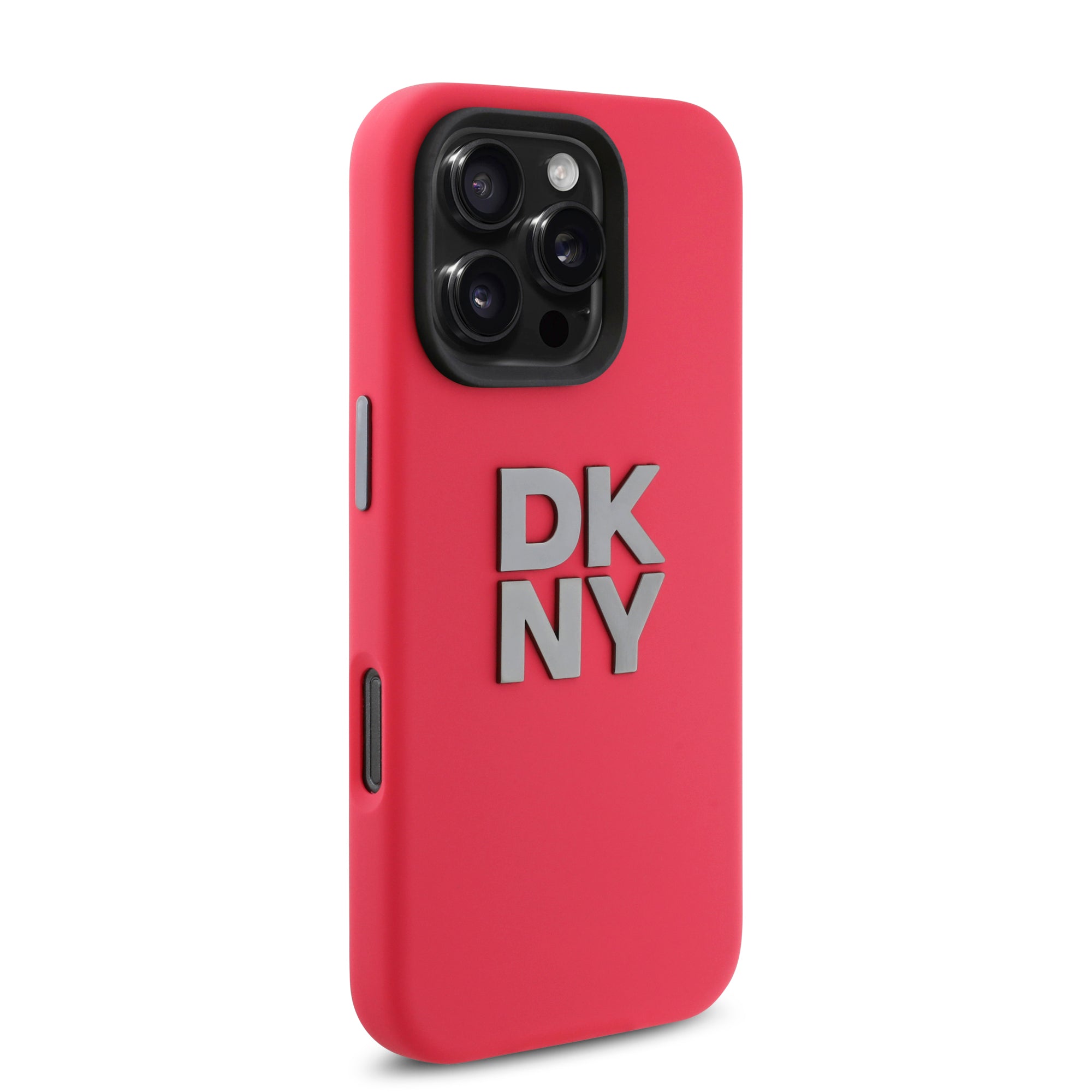 DKNY Hardcase Silicon W/ Stack Metal Logo Pink for iPhone 16 Pro