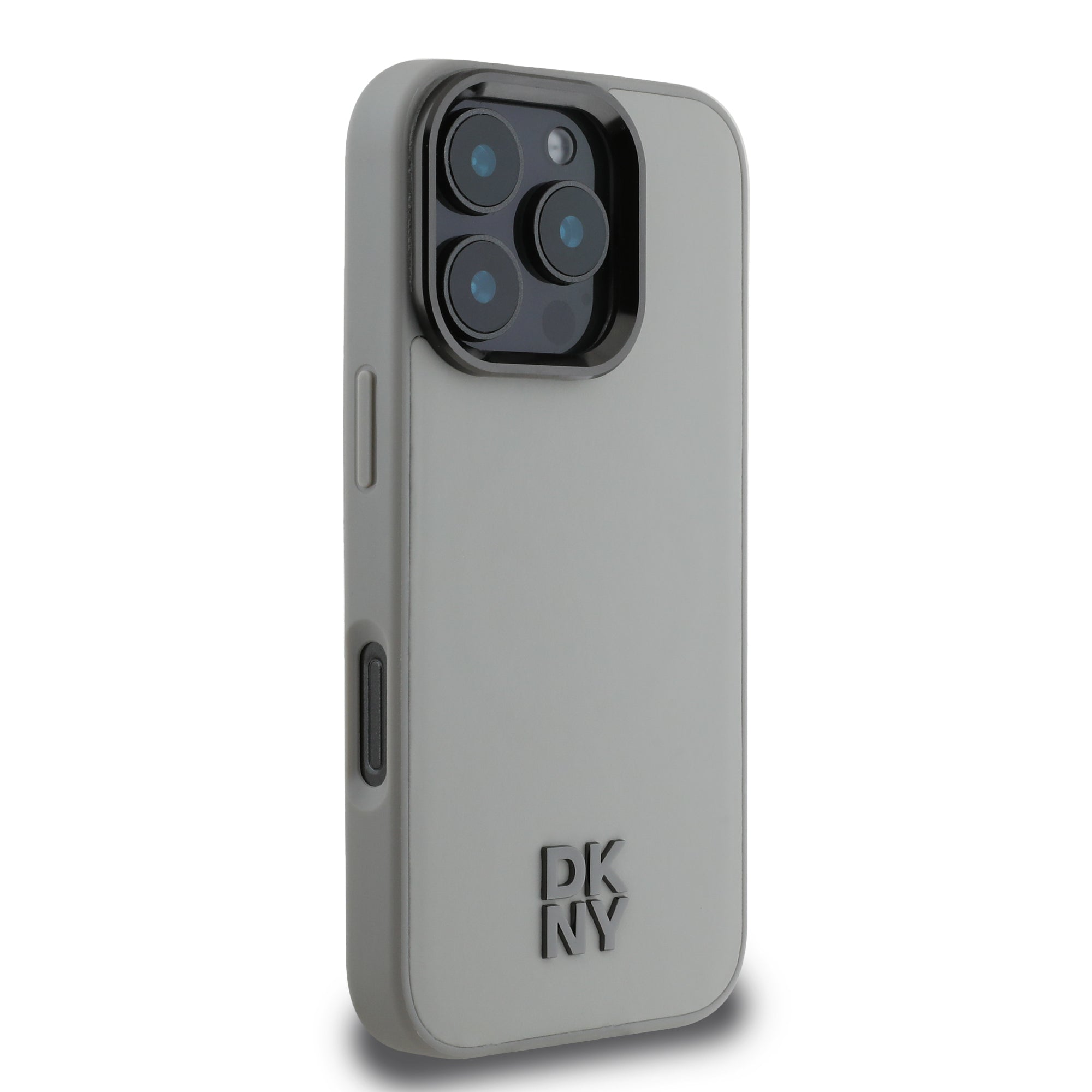 DKNY Hardcase PU Metal Stack Logo L. Grey for iPhone 16 Pro