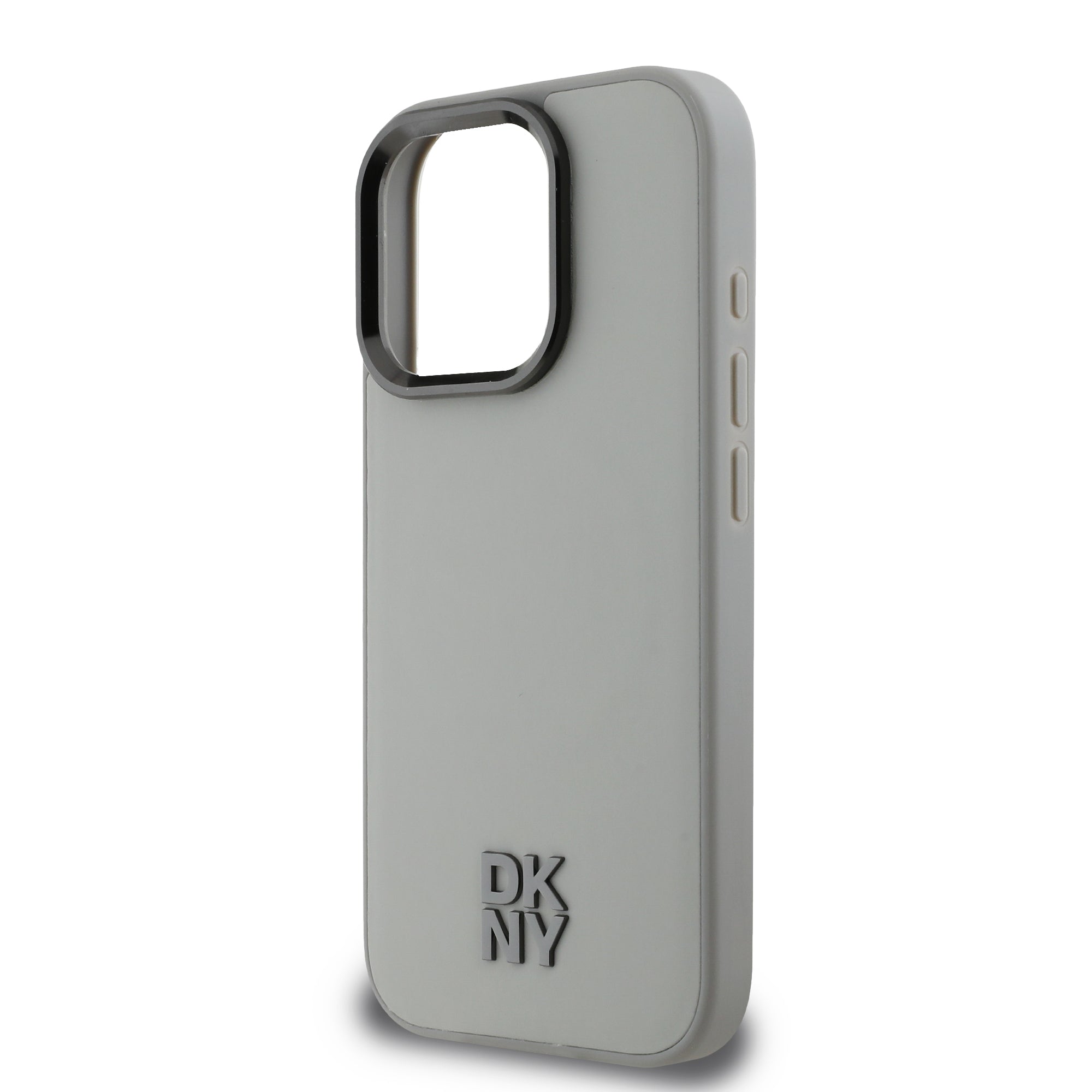 DKNY Hardcase PU Metal Stack Logo L. Grey for iPhone 16 Pro