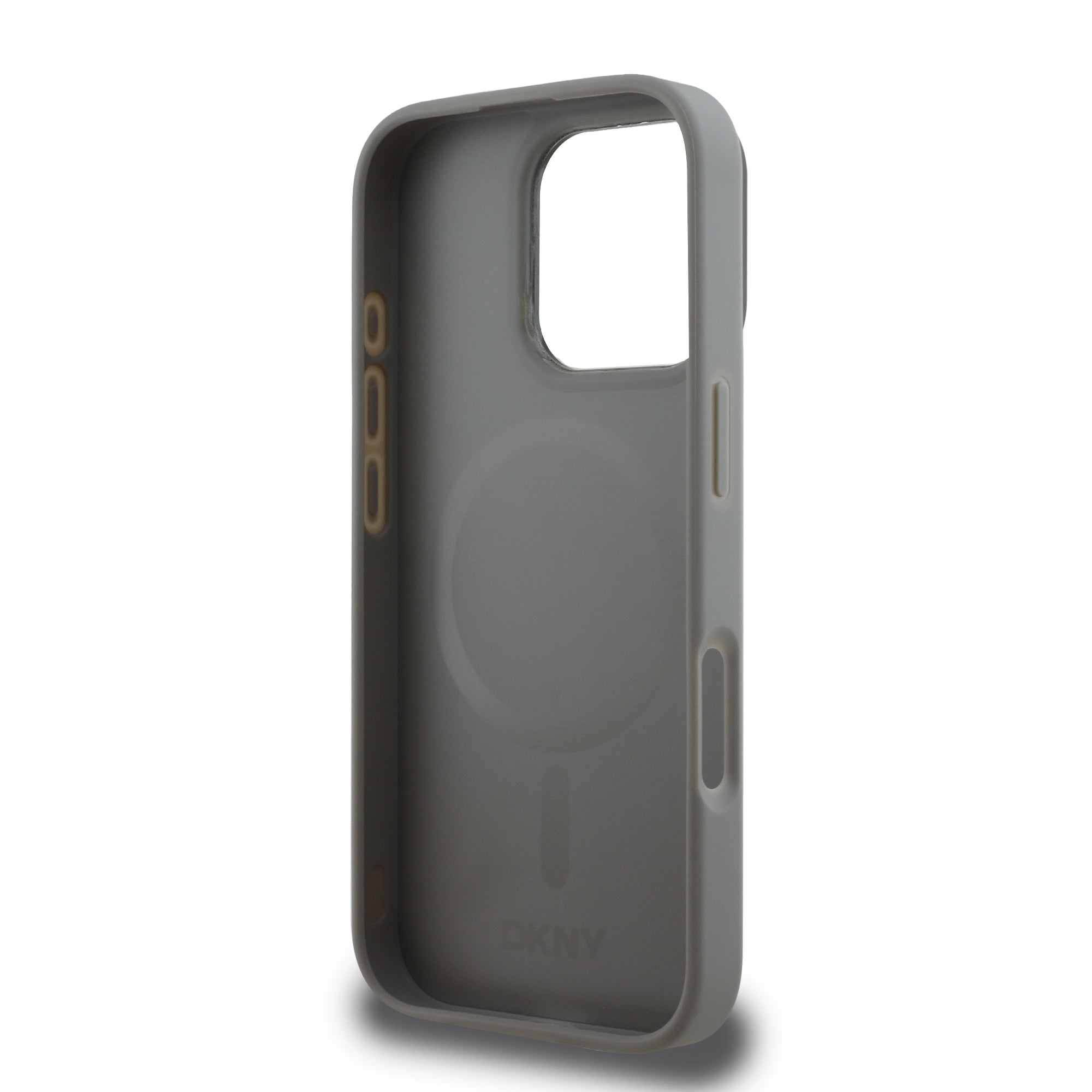 DKNY Hardcase PU Metal Stack Logo L. Grey for iPhone 16 Pro