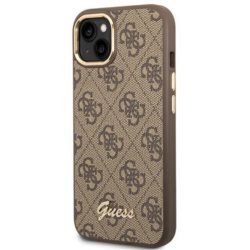 Guess GUHCP14MHG4SHW iPhone 14 Plus/ 15 Plus brown hard case 4G Vintage Gold Logo