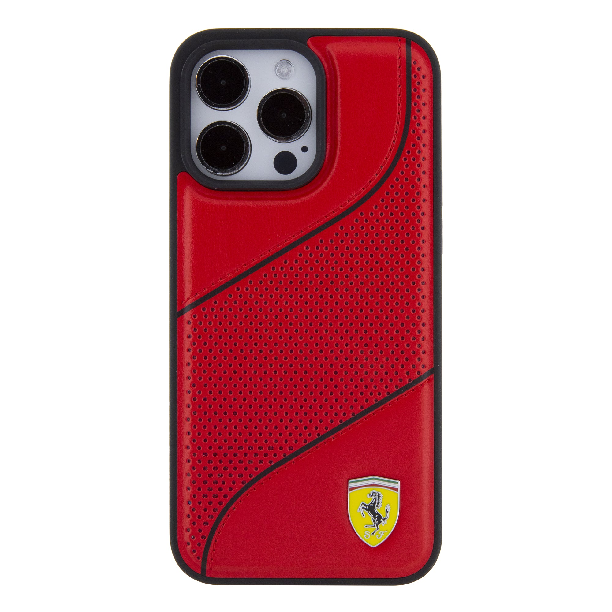 FERRARI HC PU PEFORATED LINE RED iPhone 15 PRO