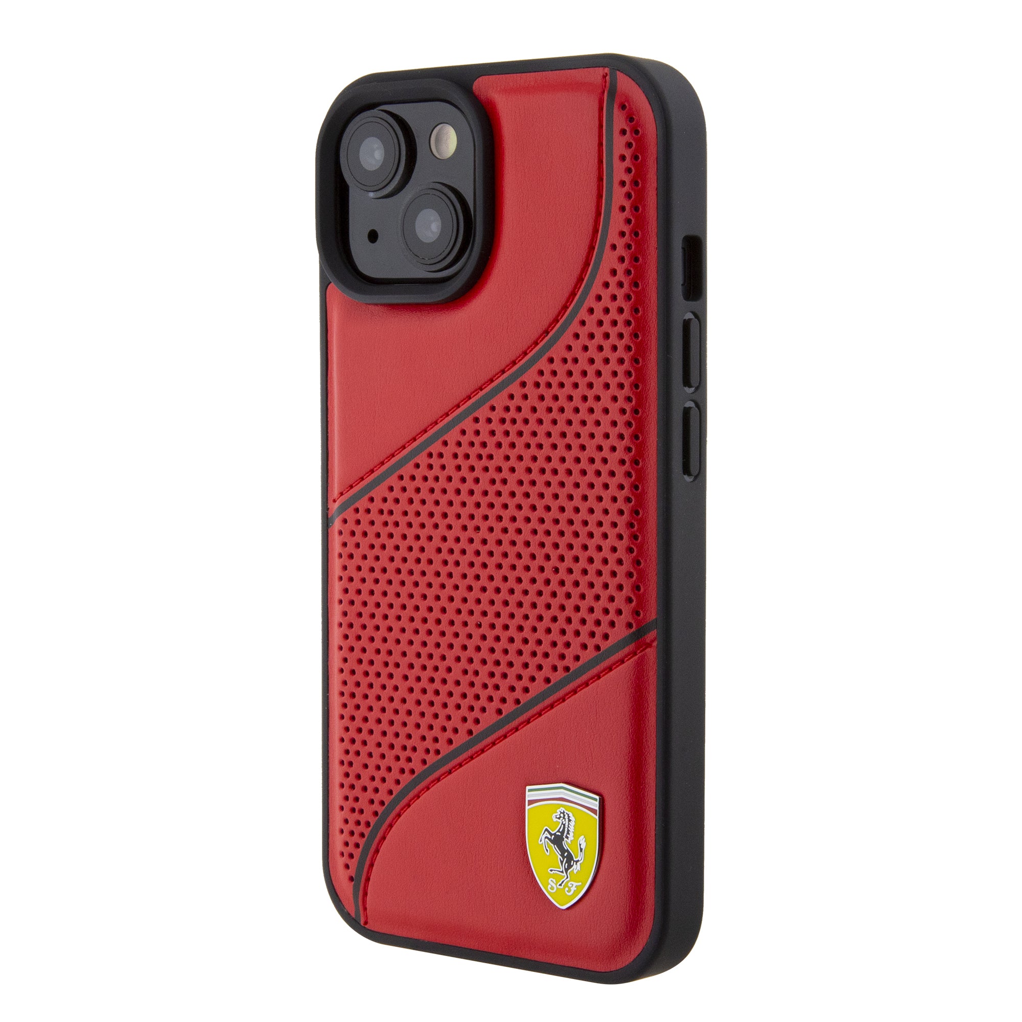 FERRARI HC PU PEFORATED LINE RED iPhone 15 / 14/ 13