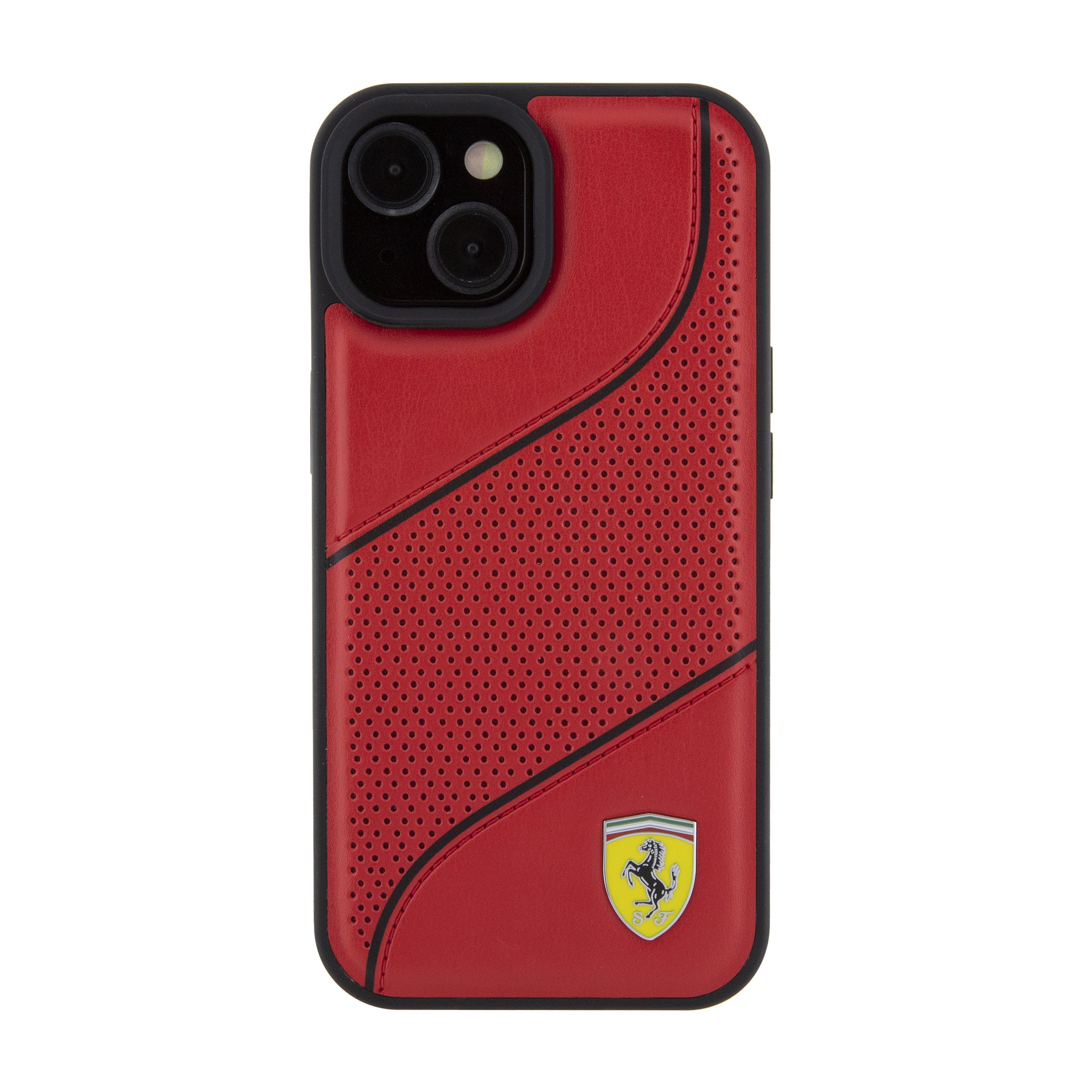 FERRARI HC PU PEFORATED LINE RED iPhone 15 / 14/ 13