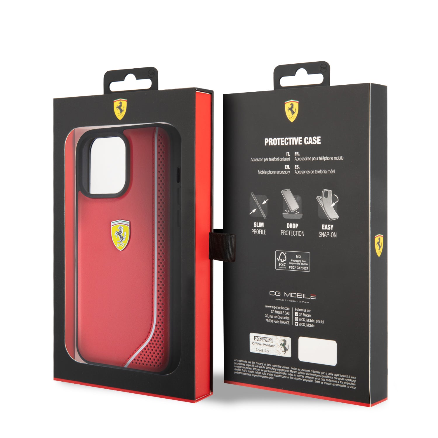 FERRARI HC PU REFLECTIVE RED iPhone 15 PRO MAX