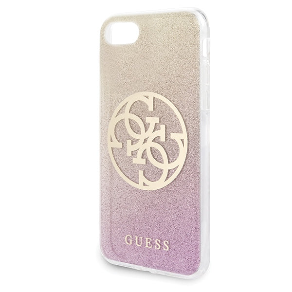 Guess GUHCI8PCUGLPGG iPhone 7/8/SE 2020 / SE 2022 gold pink hard case Glitter Gradient 4G Circle Logo