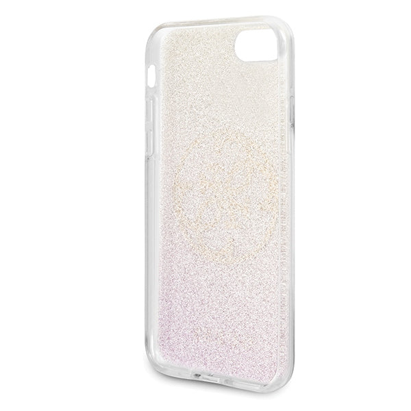 Guess GUHCI8PCUGLPGG iPhone 7/8/SE 2020 / SE 2022 gold pink hard case Glitter Gradient 4G Circle Logo