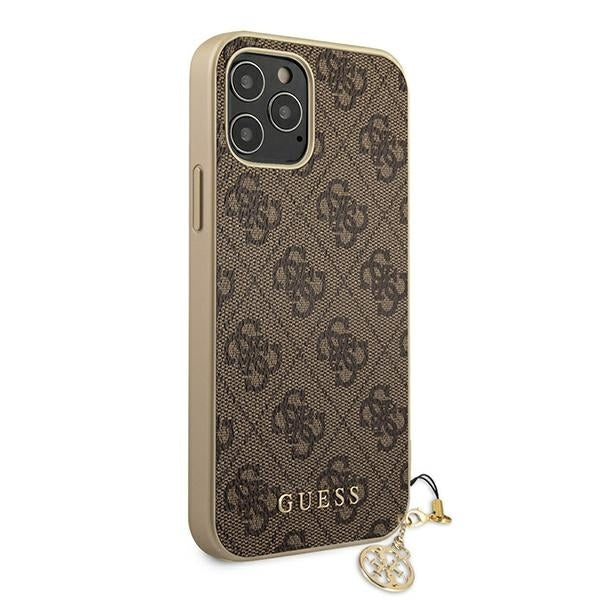 Guess GUHCP12LGF4GBR iPhone 12 Pro Max brown hardcase 4G Charms Collection