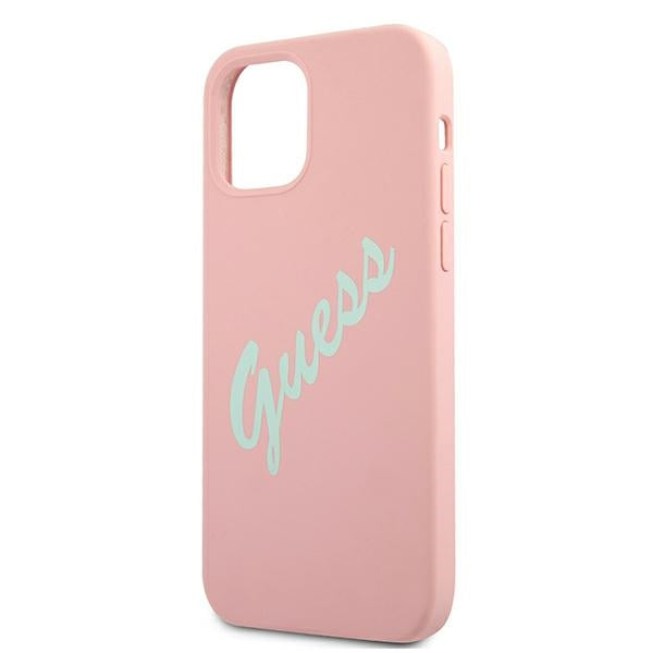 Guess GUHCP12SLSVSPG iPhone 12 mini green pink hardcase Silicone Vintage