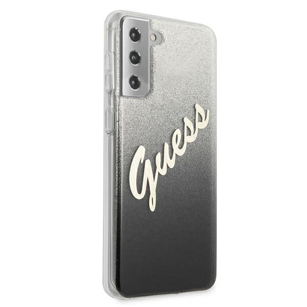 Guess GUHCS21MPCUGLSBK S21+ G996 Black hardcase Glitter Gradient Script