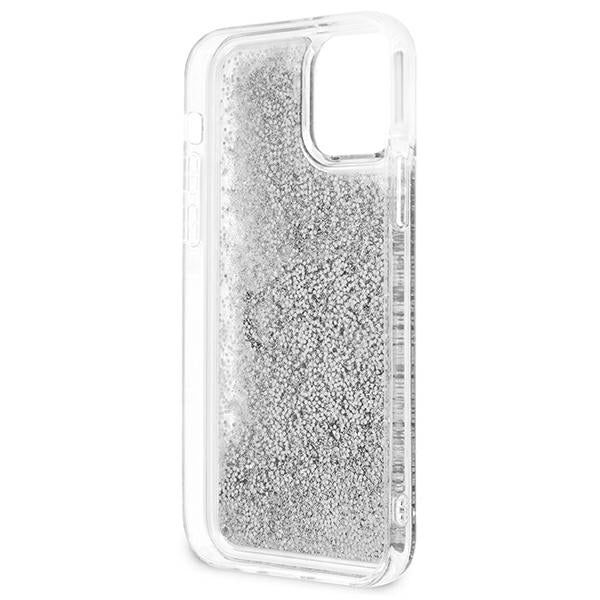 Guess GUHCP12LLG4GSI iPhone 12 Pro Max silver hardcase 4G Big Liquid Glitter