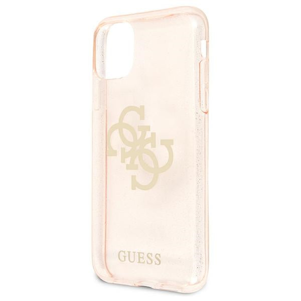 Guess GUHCN61PCUGL4GGO iPhone 11 / Xr gold hard case Glitter 4G Big Logo