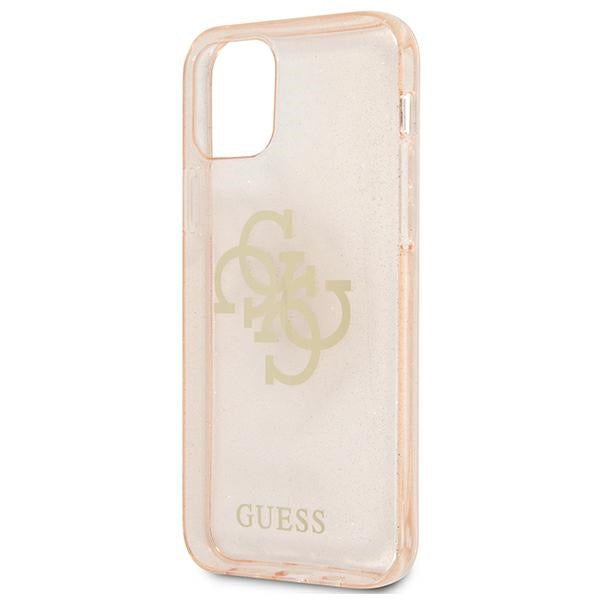 Guess GUHCP12MPCUGL4GGO iPhone 12/12 Pro gold hard case Glitter 4G Big Logo