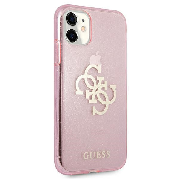 Guess GUHCN61PCUGL4GPI iPhone 11  / Xr pink hard case Glitter 4G Big Logo