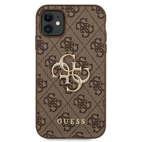 Guess GUHCN614GMGBR iPhone 11 / Xr brown hardcase 4G Big Metal Logo