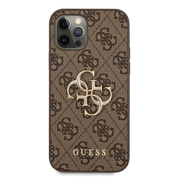 Guess GUHCP12M4GMGBR iPhone 12/12 Pro Brown hardcase 4G Big Metal Logo