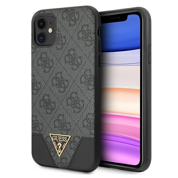 Guess GUHCN61PU4GHBK iPhone 11 / Xr grey hardcase 4G Triangle Collection