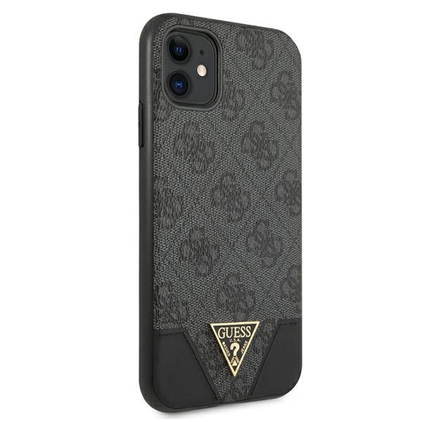 Guess GUHCN61PU4GHBK iPhone 11 / Xr grey hardcase 4G Triangle Collection