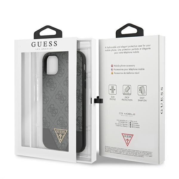 Guess GUHCN61PU4GHBK iPhone 11 / Xr grey hardcase 4G Triangle Collection