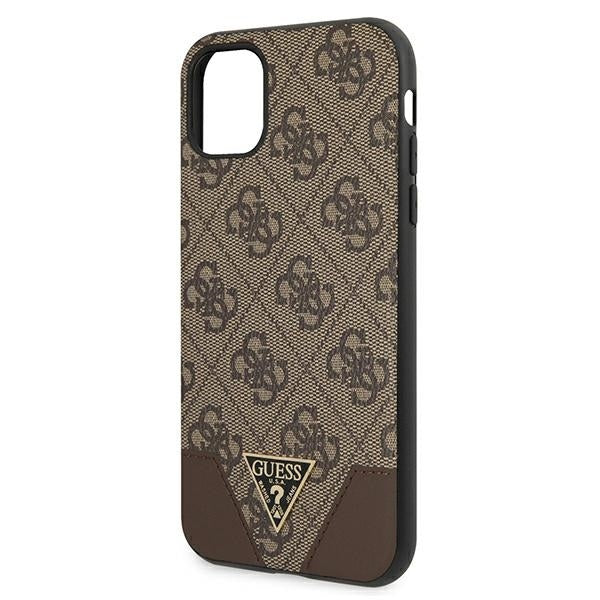 Guess GUHCN61PU4GHBR iPhone 11 / Xr brown hardcase 4G Triangle Collection