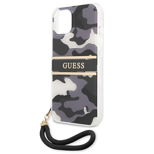 Guess GUHCP13SKCABBK iPhone 13 mini black hardcase Camo Strap Collection