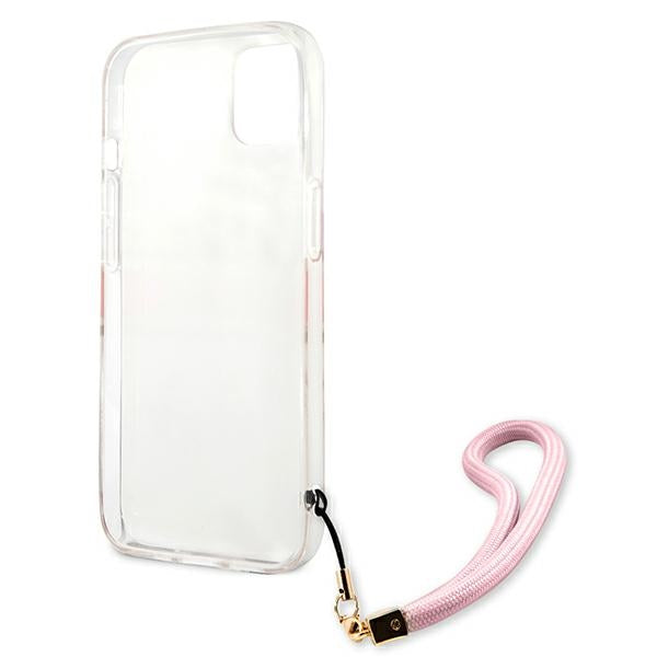 Guess GUHCP13SKCABPI iPhone 13 mini pink hardcase Camo Strap Collection