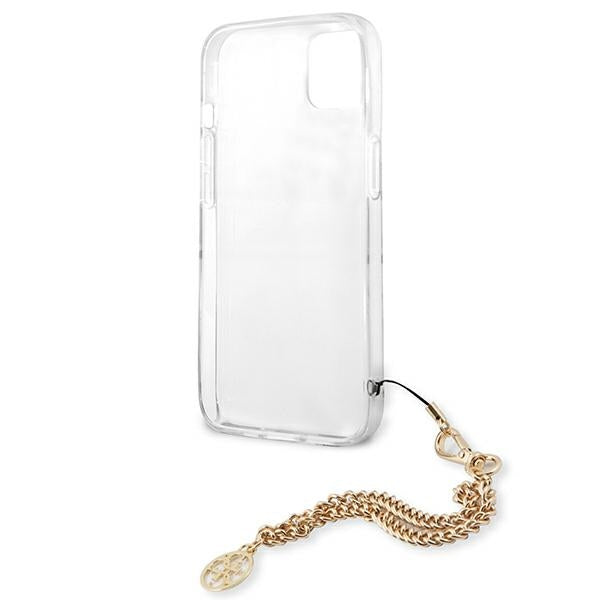 Guess GUHCP13SKBSLEO iPhone 13 mini Leopard hardcase Gold Chain