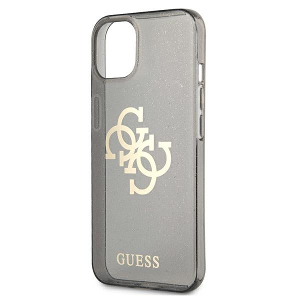 Guess GUHCP13SPCUGL4GBK iPhone 13 mini black hard case Glitter 4G Big Logo