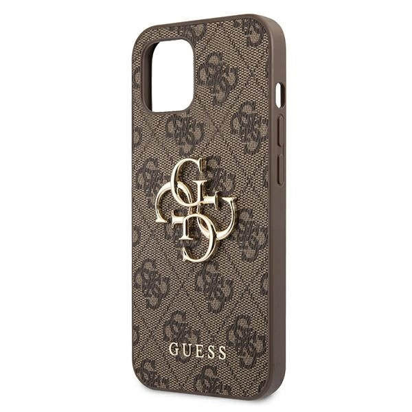 Guess GUHCP13S4GMGBR iPhone 13 mini brown hardcase 4G Big Metal Logo