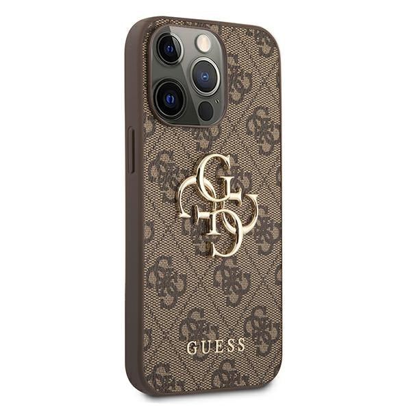 Guess GUHCP13L4GMGBR iPhone 13 Pro brown hardcase 4G Big Metal Logo