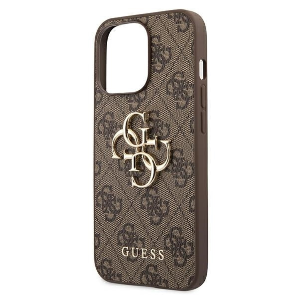 Guess GUHCP13L4GMGBR iPhone 13 Pro brown hardcase 4G Big Metal Logo