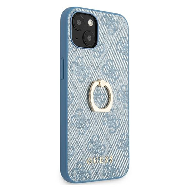 Guess GUHCP13S4GMRBL iPhone 13 mini blue hardcase 4G with ring stand