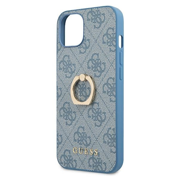 Guess GUHCP13S4GMRBL iPhone 13 mini blue hardcase 4G with ring stand